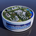 Sand Table Model for Urban Community Planning with Buildings Green Spaces and Roads