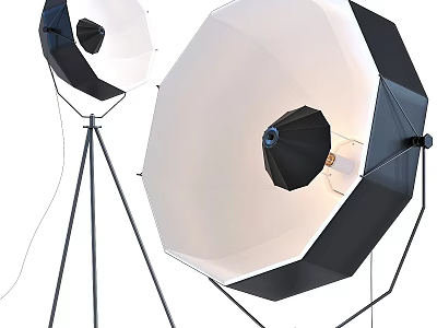 Modern Black Tripod Floor Lamp With White Diffuser Shade For Home Lighting 3d model