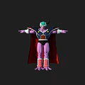 Horned Purple Humanoid Character And Armored Alien Creature With Red Cape