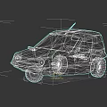Stylish Yellow Compact Car with Retro Design and Roof Antenna Details