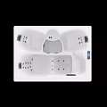 Modern White Massage Bathtub With Double Seat Jets And Control Panel