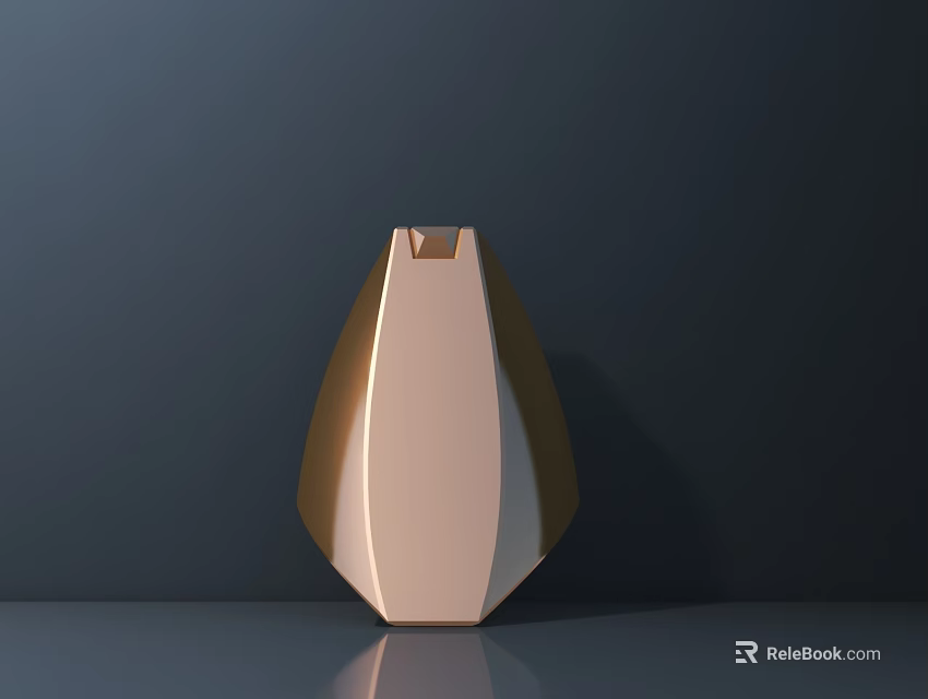 Contemporary Geometric Gold Washbasin With Sleek Metallic Finish And Minimalist Design 3d model 