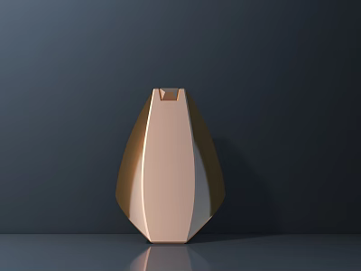 Contemporary Geometric Gold Washbasin With Sleek Metallic Finish And Minimalist Design 3d model