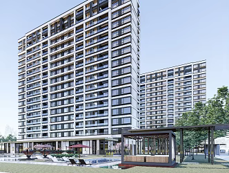 Modern Residential Building High-rise Residential Building 3d model