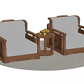 New Chinese-style Single Sofa 3d model