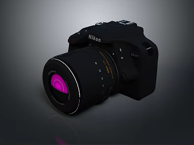 Nikon HD Computer Webcam With Black Body And Purple Lens For Desktop Use 3d model