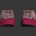 Pink Athletic Training Shoes With Mesh Upper Gray Accents And White Sole Design