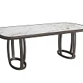 Elegant Modern Dining Table With Marble Top And Sleek Metal Frame Design 3d model