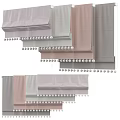 Soft Colored Curtains With Decorative Ball Trim And Layered Hanging Design For Interior Decoration