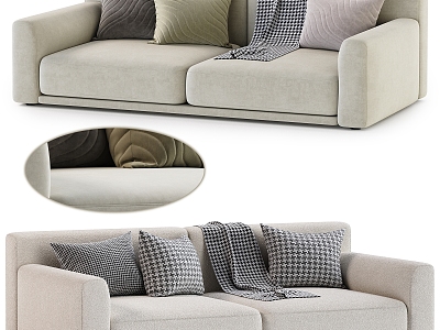 Poliform Paris Seoul two-seat sofa 3d model