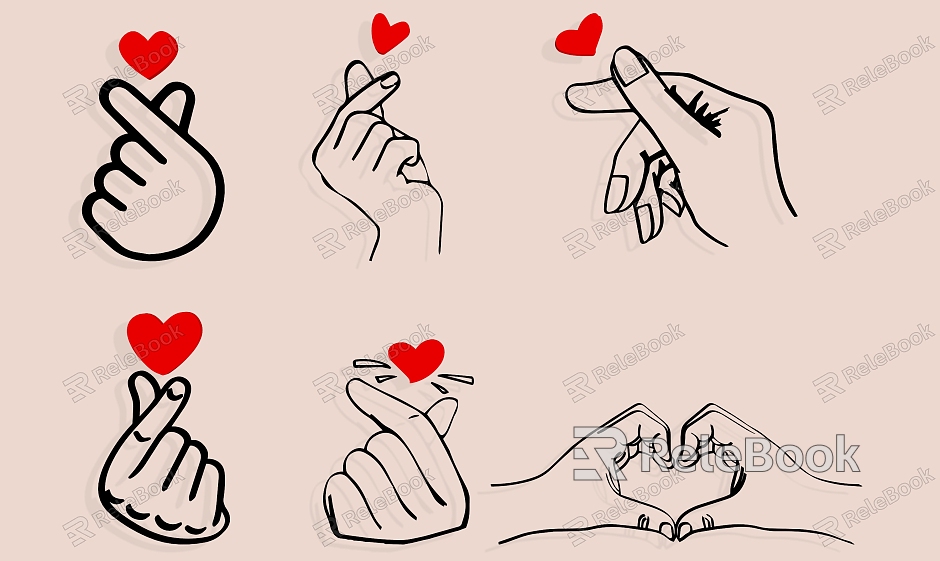 Hand palm icon icon gesture than heart wall decoration hand icon silhouette cartoon model