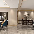 Luxurious Hotel Mahjong Room With Traditional Chinese Decor Green Table And Blue Chairs