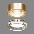Modern Round Ceiling Lights With Golden Frame And Transparent Glass Shade Design