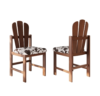 French Middle Style Dining Chair 3d model