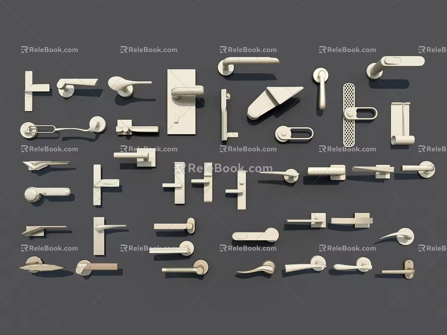 Modern Door Handle Hardware Handle 3d model