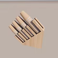 Decorative Ornament Set With Wooden Knife Block And Various Knives For Home Decor
