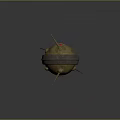 Camouflage Tank Turret With Red Star 324 And Gun Barrel