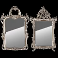 Two Ornate Vintage Carved Mirrors With Intricate Decorative Frame Design