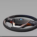 BMW Car Steering Wheel Automotive Part With Control Buttons Leather Trim And Logo