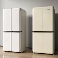 Modern White And Cream Double Door Refrigerators In Sleek Interior Design