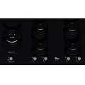 Black Six Burner Gas Cooktop Kitchen Appliance With Control Knobs