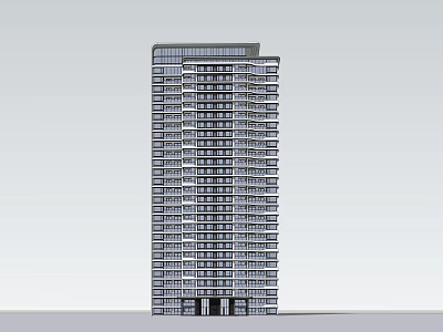 Modern High Rise Building Exterior Design With Glass Windows And Multiple Floors 3d model
