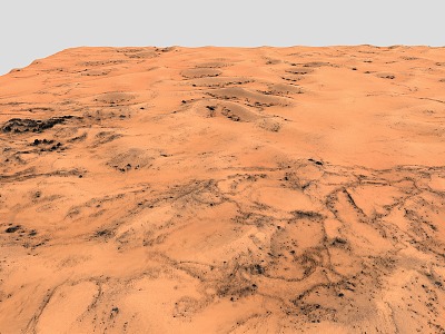 Modern Mars Terrain Mountain Range Dune Desert Rock Sandy Desert Peak 3d model