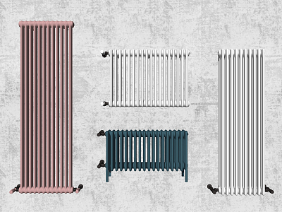 Modern heating pipe radiator 3d model