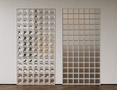 Modern Glass Tile Partition Glass Wall Art Glass Partition Glass Screen Transparent Tile 3d model