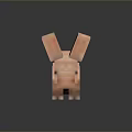 Pixelated Pink Piglet 3D Rendered Model With Glossy Reflection Effect