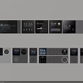 Smart Modern Switch Panels With Digital Display Time Temperature And Control Features