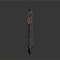 Ancient Ornate Weapon Featuring Symmetric Metal Design And Intricate Carvings