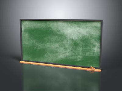 Green Chalkboard Wall Hanging With Black Frame Wooden Base And Chalk 3d model