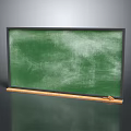 Green Chalkboard Wall Hanging With Black Frame Wooden Base And Chalk