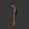 Tree Creature Character Featuring Wooden Body Green Leaves And Branched Humanoid Limbs