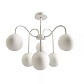 Modern Silver Multi Arm Chandelier With Transparent Textured Glass Globes Ceiling Light Fixture