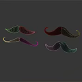 Men's Different Shaped Black Fake Mustache Props For Facial Hair Styling