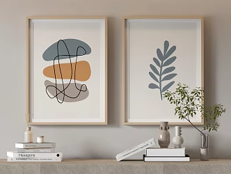 Modern abstract painting decorative hanging painting 3d model