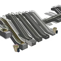 modern elevator escalator mall escalator 3d model