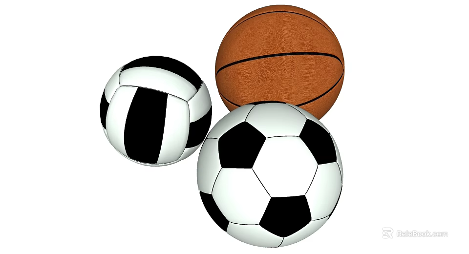 Recreation Room With Volleyball Basketball And Soccer Ball For Leisure Activities 3d model 
