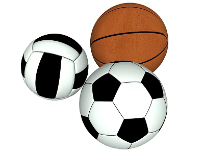 Recreation Room With Volleyball Basketball And Soccer Ball For Leisure Activities 3d model