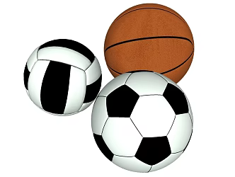 football basketball volleyball 3d model