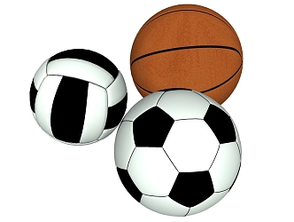 football basketball volleyball 3d model