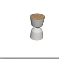 Modern Minimalist Coffee Table With Wooden Top And White Base Design