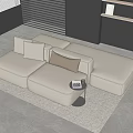 Modern Leisure Sofa Set With Light Gray Modular Design And Small Coffee Table On Rug