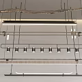 Modern Linear Chandelier With Multi Layered Metal Frame And LED Lighting 3d model