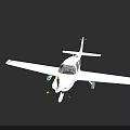 Small White Airplane With Green Stripes Single Engine Fixed Wing