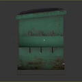 Green Industrial Waste Container With Corrugated Lid And Caution Labels