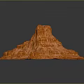 Orange Textured Terrain Model With Elevated Structure And Detailed Surface Features 3d model