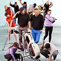 Group of People Preparing for Golf with Clubs and Golf Bag Outdoors